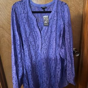 torrid Lavender Floral Lace Long-Sleeve Tunic
